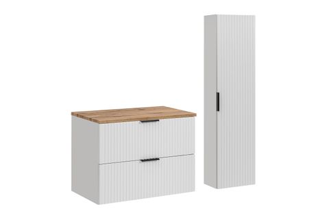 Ensemble De Meubles 80 Cm Avec Plan De Travail Et Armoire Haute