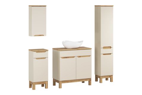 Ensemble Meuble 80 Cm Avec Plan Vasque Cloud Et Colonne Haute