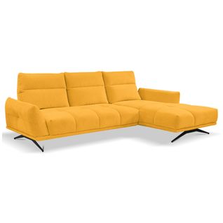 Canapé d'angle méridienne d GIOVANNI tissu raven jaune