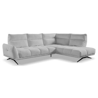 Canapé d'angle droit GIOVANNI tissu raven gris clair