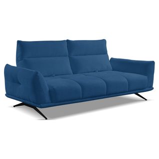 Canapé 3 places fixe GIOVANNI tissu raven bleu foncé