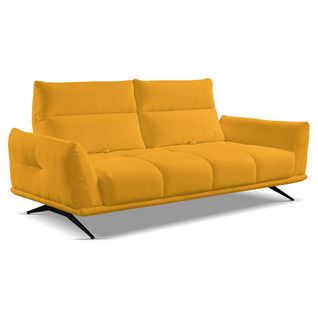 Canapé 3 places fixe GIOVANNI tissu raven jaune