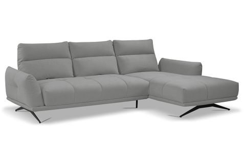 Canapé d'angle méridienne d GIOVANNI tissu bull gris foncé