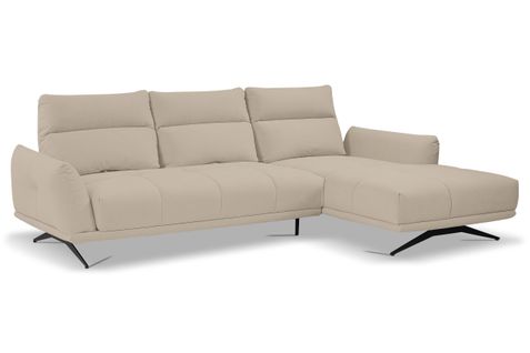 Canapé d'angle méridienne d GIOVANNI tissu bull taupe