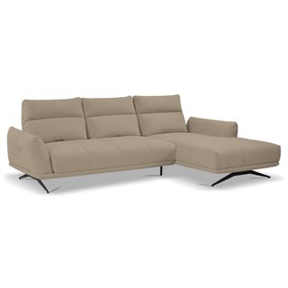 Canapé d'angle méridienne d GIOVANNI tissu bull camel