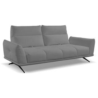 Canapé 3 places fixe GIOVANNI tissu bull gris foncé