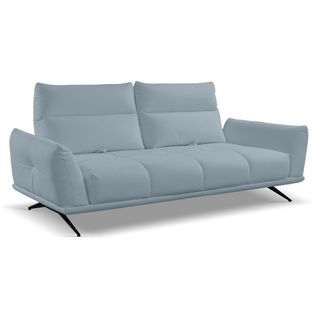 Canapé 3 places fixe GIOVANNI tissu bull bleu clair