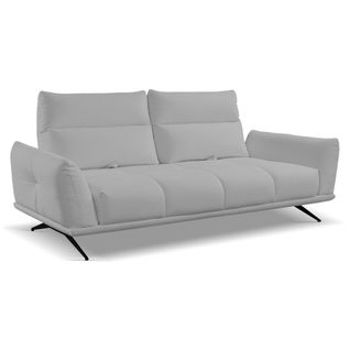Canapé 3 places fixe GIOVANNI tissu bull gris clair