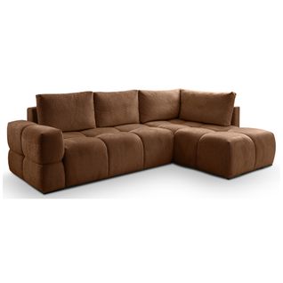 Canapé d'angle convertible FLOCCA tissu rouille