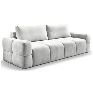 Canapé 3 places convertible FLOCCA tissu blanc chiné