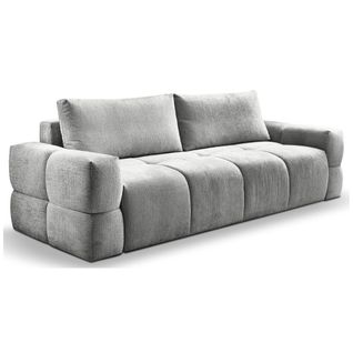 Canapé 3 places convertible FLOCCA tissu gris