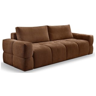 Canapé 3 places convertible FLOCCA tissu rouille