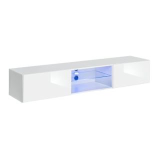 Meuble TV LED Design "switch Iii" 180cm Blanc
