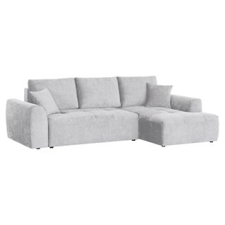 Canapé d'angle méridienne AUBE droit convertible gris clair