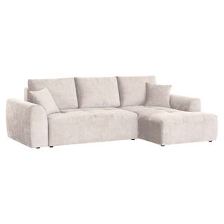 Canapé d'angle méridienne AUBE droit convertible blanc cassé