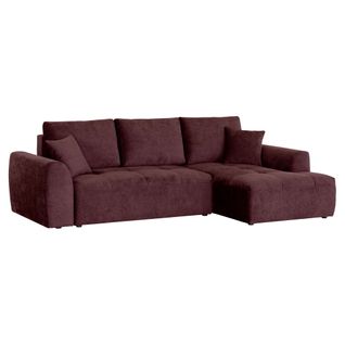 Canapé d'angle méridienne AUBE droit convertible bordeaux