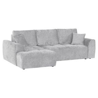 Canapé d'angle méridienne AUBE gauche convertible gris clair