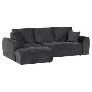 Canapé d'angle méridienne AUBE gauche convertible gris foncé