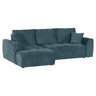Canapé d'angle méridienne AUBE gauche convertible bleu clair