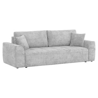 Canapé 3 places convertible AUBE tissu gris clair