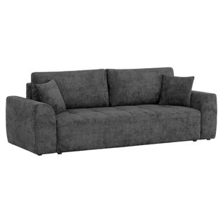 Canapé 3 places convertible AUBE tissu gris foncé