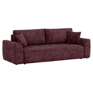 Canapé 3 places convertible AUBE tissu bordeaux
