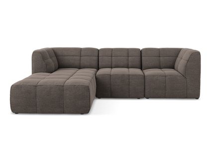 Canapé D'angle 3 Places Modulaire Gauche Aloha En Tissu Bouclette Choolat