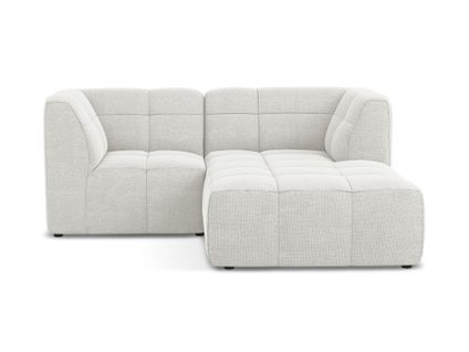 Canapé D'angle 2,5 Places Modulaire Droit Aloha En Tissu Bouclette Blanc