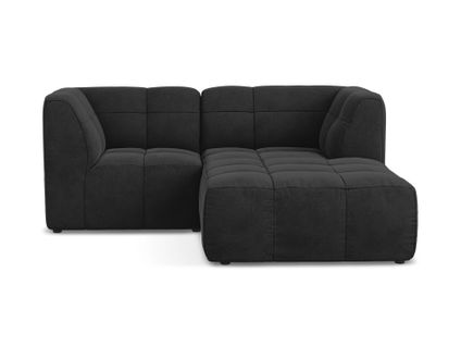 Canapé D'angle 2,5 Places Modulaire Droit Aloha En Velours Noir