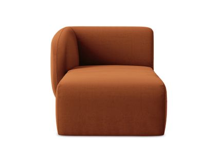 Méridienne Gauche Lani En Velours Terre Cuite