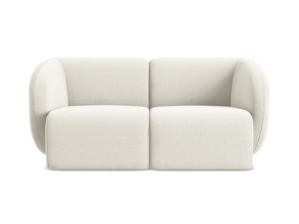 Canapé Modulable 2 Places Lani En Velours Beige Clair