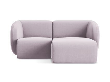 Canapé D'angle 2,5 Places Modulaire Droit Lani En Velours Lavande