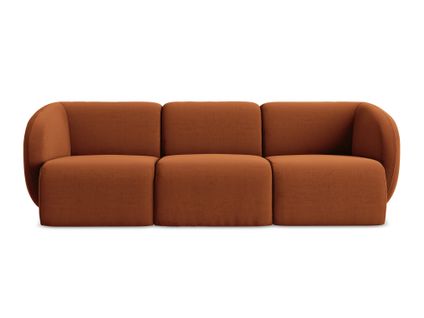 Canapé Modulable 3 Places Lani En Velours Terre Cuite