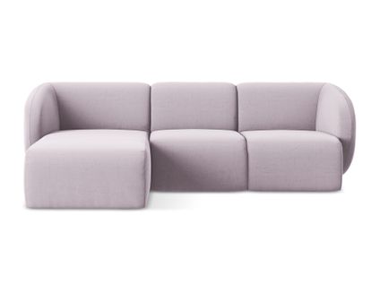 Canapé D'angle 3 Places Modulaire Gauche Lani En Velours Lavande