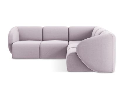 Canapé D'angle 4 Places Modulaire Lani En Velours Lavande