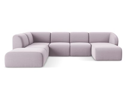Canapé Panoramique 5 Places Gauche Lani En Velours Lavande