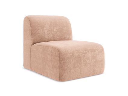 Fauteuil Pour Canapé Modulable Lani En Tissu Chenille Pêche