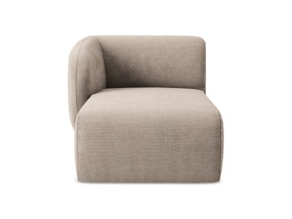 Méridienne Gauche Lani En Tissu Chenille Beige Foncé