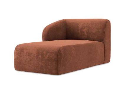 Méridienne Gauche Lani En Tissu Chenille Terre Cuite