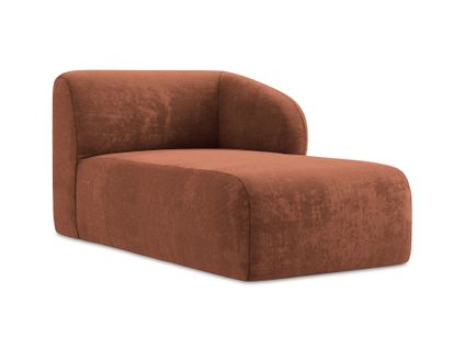 Méridienne Droite Lani En Tissu Chenille Terre Cuite