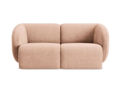 Canapé Modulable 2 Places Lani En Tissu Chenille Pêche