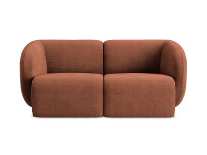 Canapé Modulable 2 Places Lani En Tissu Chenille Terre Cuite