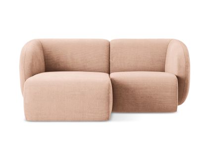 Canapé D'angle 2,5 Places Modulaire Gauche Lani En Tissu Chenille Pêche