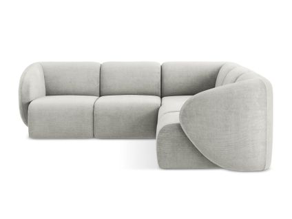 Canapé D'angle 4 Places Modulaire Lani En Tissu Chenille Gris Clair