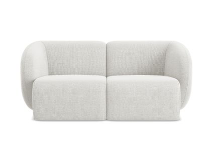 Canapé Modulable 2 Places Lani En Tissu Bouclette Blanc
