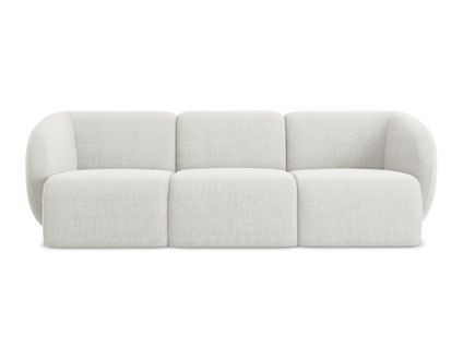 Canapé Modulable 3 Places Lani En Tissu Bouclette Blanc