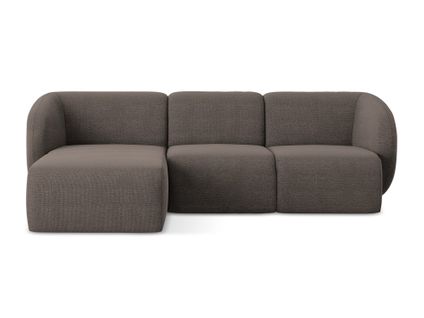 Canapé D'angle 3 Places Modulaire Gauche Lani En Tissu Bouclette Choolat