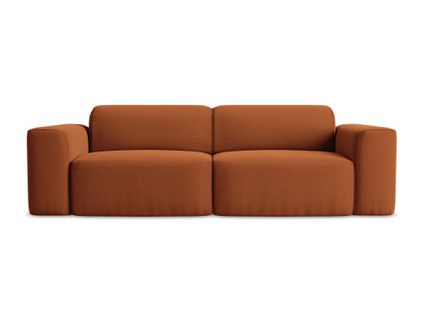 Canapé Modulable 3 Places Keli En Velours Terre Cuite