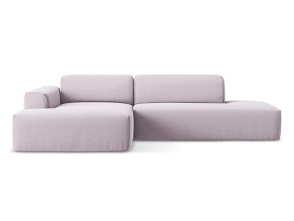 Canapé D'angle 3 Places Modulaire Droit Keli En Velours Lavande