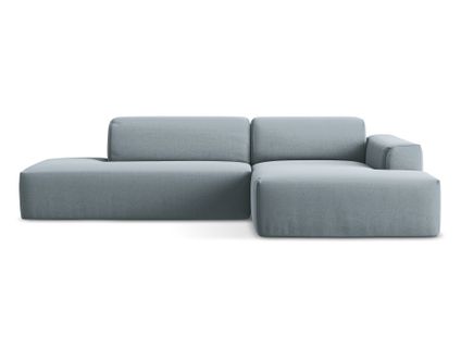 Canapé D'angle 3 Places Modulaire Gauche Keli En Velours Bleu Clair